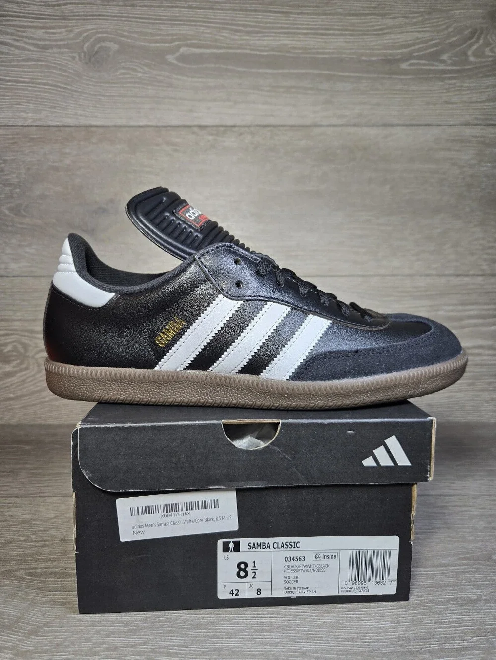 Adidas Samba Classic Core Black / White Mens 8.5 / Womens 9.5 New In Box 034563